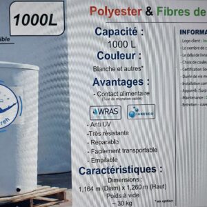 Cuves de stockage en Polyester et Fibre de verre_WARS_Anti UV_1 000 Litres