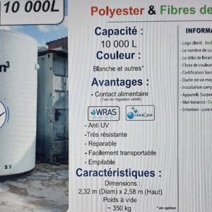 Cuves de stockage en Polyester et Fibre de verre_WARS_Anti UV_6 500 Litres