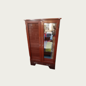 Armoire de chambre 2 batants en Aluminium, avec miroire